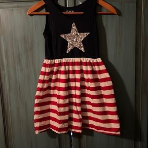 Girls patriotic American Fourth of July dress